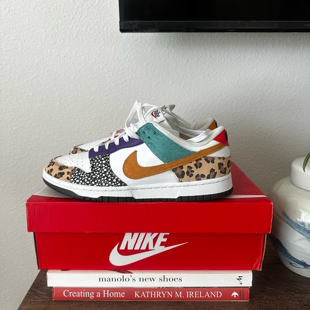 Nike Leopard and Patchwork “Safari Mix” Dunk Low Sneakers